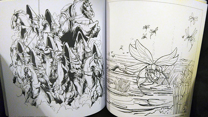Sample pages from Tolkien's World: A Fantasy Coloring Book